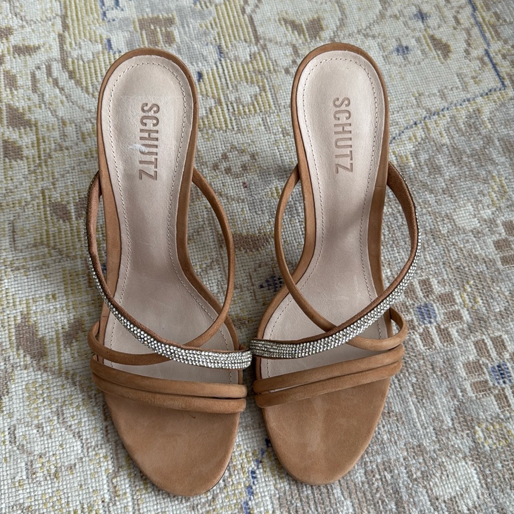 SCHUTZ Armina Slide Sandal In Honey Beige Size 10 - Picture 7 of 15